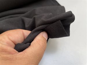 Isoli - sort supersoft med blød bagside, økologisk, rest på 1 m